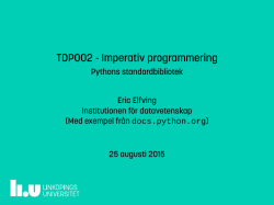 TDP002 - Imperativ programmering