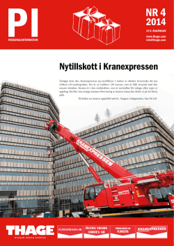 Personalinformation nr 4, 2014 Nytillskott i Kranexpressen