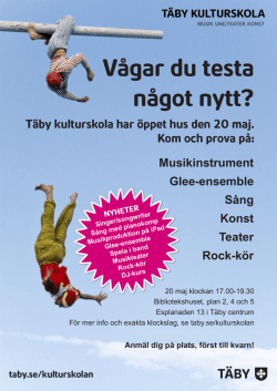 Täby kulturskola har öppet hus den 20 maj. Kom och prova på