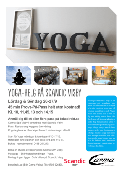 Yogahelg på Scandic Visby