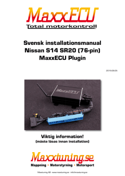 MaxxECU Plugin Manual Nissan S14 SR20