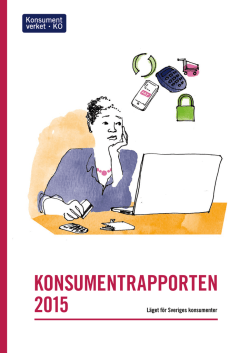 Konsumentrapporten 2015 Läget för Sveriges