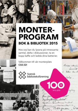 MONTER- PROGRAM - Svensk biblioteksförening