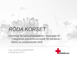Izabella Klüft, Röda Korset om ptsd 9 december 2014