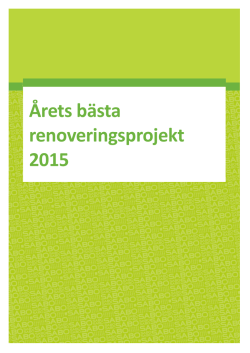 Årets bästa renoveringsprojekt 2015