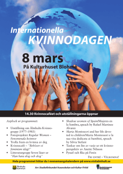 Affisch för Internationella kvinnodagen den 8 mars.