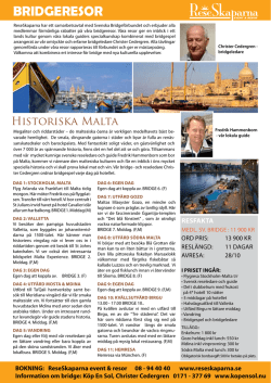 Reseskaparna Malta 2015 - Svenska Bridgeförbundet