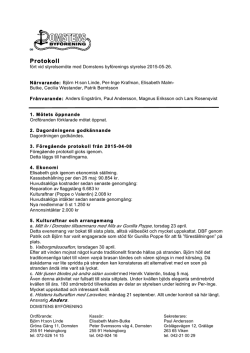 Styrelsemöte protokoll DBF 2015-05-26
