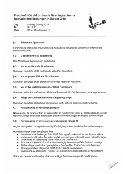 Protokoll stämma 2015-05-25