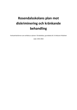 Rosendalsskolans plan mot diskriminering och