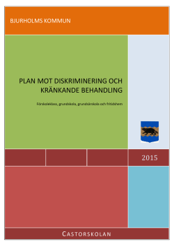 plan mot diskriminering och kränkande behandling