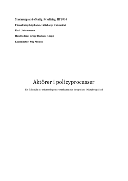 Aktörer i policyprocesser - GUPEA