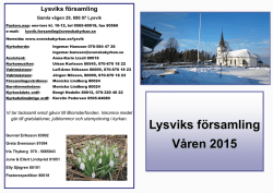 Lysviks församling Våren 2015