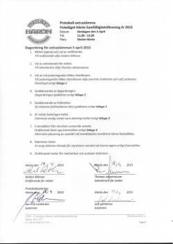 Protokoll från extrastämman den 5 april 2015