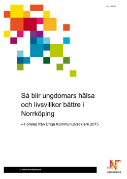 Så blir ungdomars hälsa och livsvillkor bättre i Norrköping (pdf, 276.0