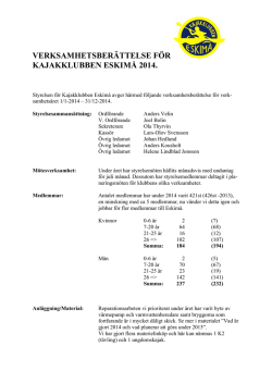 Verksamhetsberättelse KK Eskimå 2014