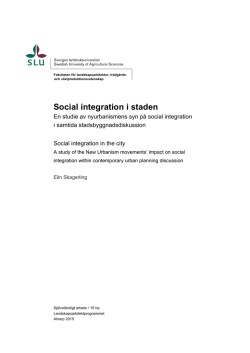 Social integration i staden
