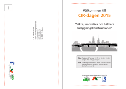 CIR-dagen 2015 - Svenska gruppen inom CIB/IABSE/RILEM.