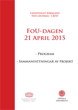 FoU-dagen 21 April 2015