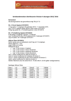 Seriebestämmelser distriktserier Div 4 Uppland 2015-2016