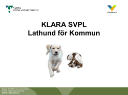 KLARA SVPL Lathund för Kommunen