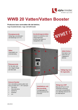 WWB 20 Vatten/Vatten Booster