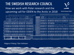 How we work with Polar research and the upcoming call for ODEN to