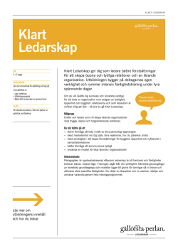 Produktblad Klart Ledarskap (PDF-fil)