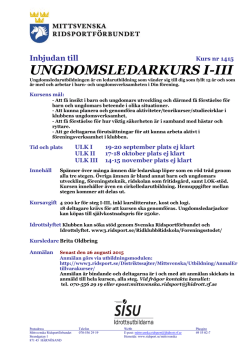 UNGDOMSLEDARKURS I-III - Svenska Ridsportförbundet
