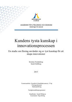 Kundens tysta kunskap i innovationsprocessen
