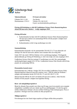Göteborgs Stad Kultur, 1574/15 2015-11-04