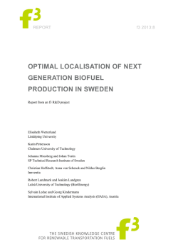 optimal localisation of next generation biofuel production in sweden