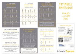 TIDTABELL TIMETABLE