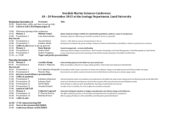 20 November 2015 at the Geology Department, Lund University
