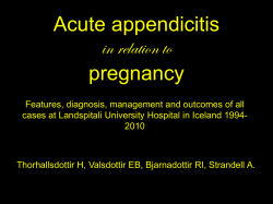 Acute appendicitis in relation to pregnancy