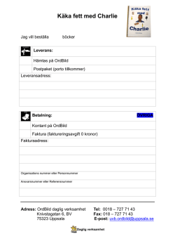 Beställningsblankett för Käka fett med Charlie