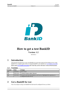 How to get a test BankID Version: 1.2