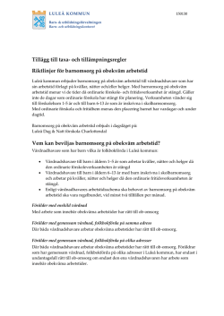 Riktlinjer för barnomsorg på obekväm arbetstid