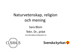 Naturvetenskap, religion och mening - Sara Blom