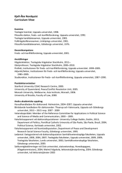 CV/Publikationsförteckning - Teologiska högskolan Stockholm