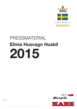 PRESSMATERIAL Elmia Husvagn Husbil