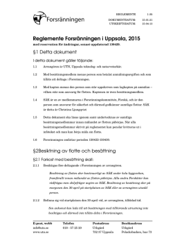 Reglemente - Forsränningen - Uppsala teknolog