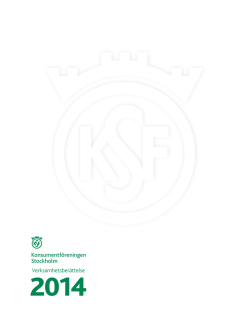 Ladda ner KfS Verksamhetsberättelse 2014 som pdf