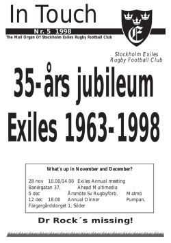 IN TOUCH Nov 98 - Stockholm Exiles