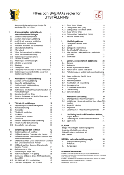 FIFes och SVERAKs regler för UTSTÄLLNING