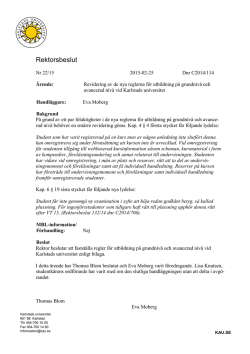 Regler för utbildning vid Karlstads universitet