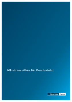 Allm&auml;nna villkor f&ouml;r Kundavtalet