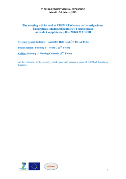 The meeting will be held at CIEMAT (Centro de