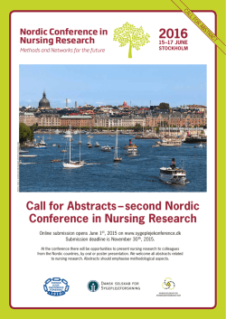 Call for Abstracts – second Nordic Conference in Nursing Research