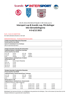 SÄRNA SPORTKLUBB - Intersport Scandic Cup 2015